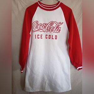 H&M Red and White Coca-Cola Long Sleeve Dress